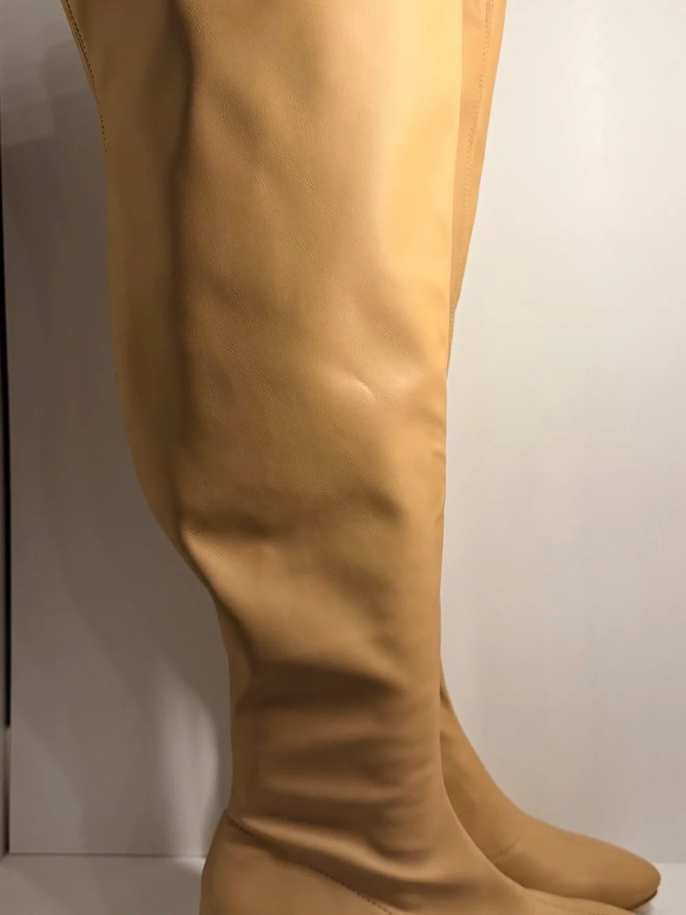 Journee Collection Melika Tan Over Knee Boots 8.5 Extra Wide Calf New